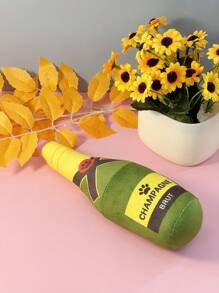 Fournitures pour animaux de compagnie - Poupée en peluche en forme de bouteille de vin pour que les chiens mâchent et jouent, disponible en plusieurs couleurs (pour utilisation animale seulement)