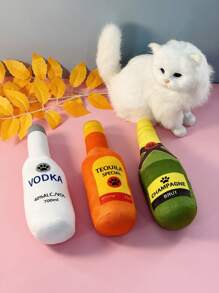 Fournitures pour animaux de compagnie - Poupée en peluche en forme de bouteille de vin pour que les chiens mâchent et jouent, disponible en plusieurs couleurs (pour utilisation animale seulement)