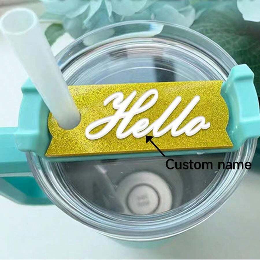 個性化姓名牌，杯具附件，個性化水杯姓名牌，40盎司定製蓋子標籤，個性化禮物 - Style6 - 查看 1