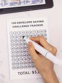 100pcs Envelope Challenge Refill Kit (25pcs 4-Pocket Card Sleeves + 1pc 100-Day Savings Tracker Card), Christmas Gift - Clear - View 1