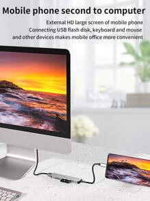 Bộ chia USB C 6 trong 1 4K 30Hz Type C sang HDTV - Bộ chuyển đổi USB 3.0 2.0 Type C HUB Dock PD 87W Bộ chia USB C tương thích với Samsung HP - 6 trong 1 - Xem 7