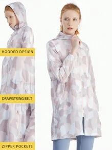 TECTOP Women's Summer Lightweight Sun Jacket Long Sleeve Full Zip Hooded Hiking Outdoor Sports - Multicolor - View 1