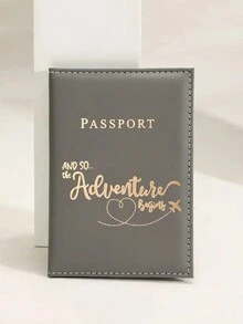 1 件纯色 PU 皮革简约时尚护照夹带卡槽轻便防水护照套适用于旅行和飞行男女护照套旅行配件 - 彩色 - 查看 9