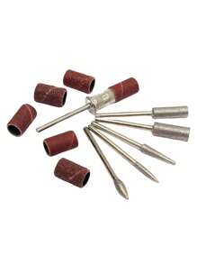 Juego de 11 piezas de brocas de taladro para uñas profesionales con caja - 6 correas de lijado para taladrar uñas - broca eléctrica para limar uñas de manicura para acrílico, gel, uñas y cutículas - herramienta esencial para el cuidado de uñas