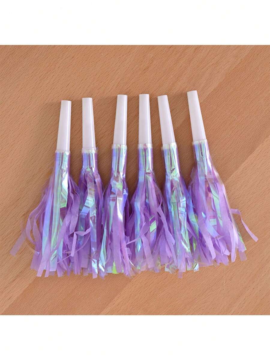 24pcs Party Blowers, Noise Makers Glitter Metallic Fringed Party Horns