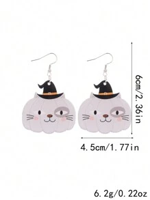 1 cặp Bông tai dangle in hình đầu lâu theo phong cách tiệc tùng vui nhộn Chất liệu acrylic hình bí ngô và đầu lâu dễ thương dành cho phụ nữ, hoàn hảo cho trang sức thu thập Halloween - Nhiều màu - Xem 2