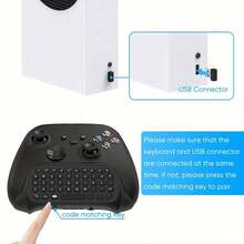 1入Xbox Series X/S/One/One S用控制器鍵盤，帶無線聊天鍵盤遊戲密碼鍵盤，附帶USB接收器、內置揚聲器和3.5毫米音頻接口的配件 - 黑色 - 查看 6