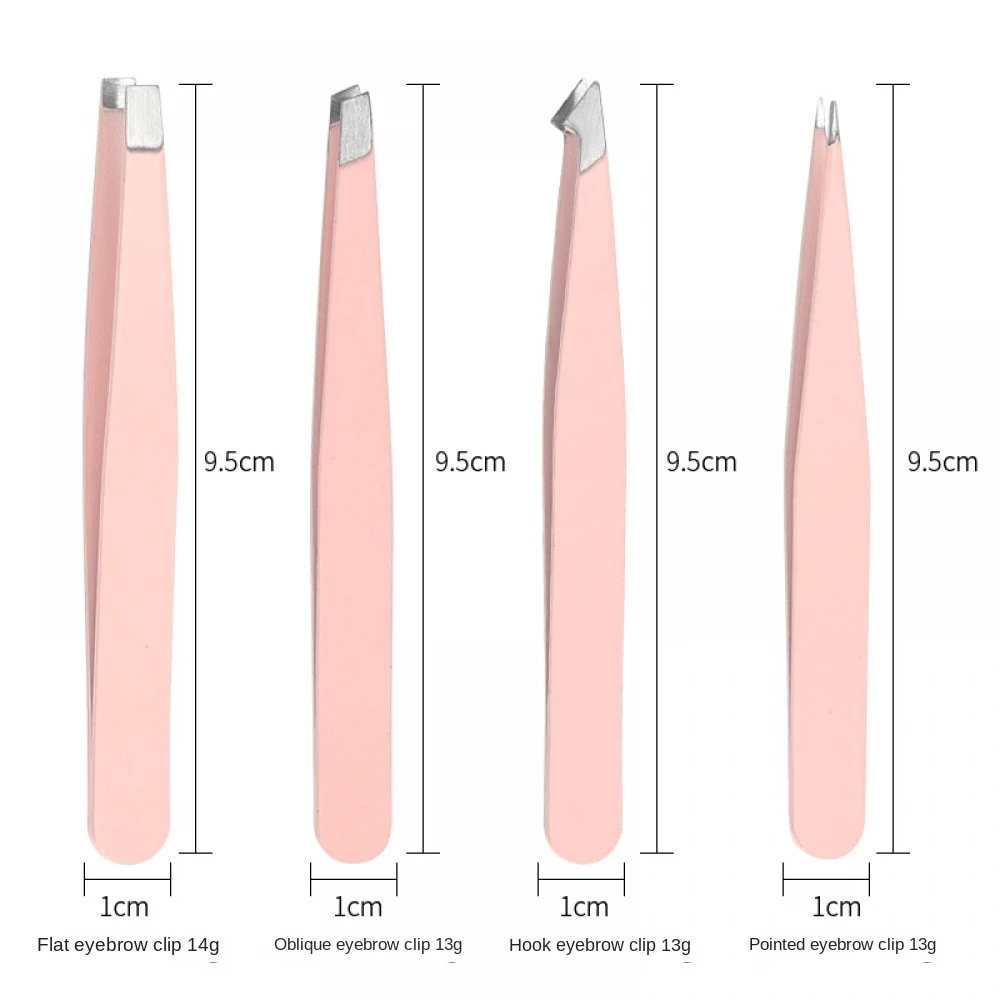 [4pcs Women's Eyebrow Tweezer Set]Light Pink Armpit Hair Remover, Lip