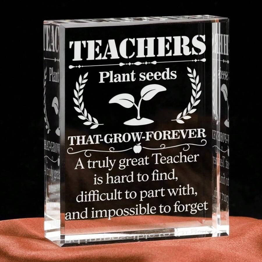 YWHL Teachers Gfts For Women Men, Glass Best Teacher Apprecaton Gfts From Student, Apple - View #9