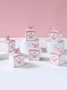 24 piezas Caja de regalo de empaque, caja de embalaje mini rosa, caja de dulces con diseño de patrón de animales lindos, caja de empaque de regalo, suministros de empaque de regalo para fiestas de cumpleaños, bodas y vacaciones familiares - Multicolor - Ver 9