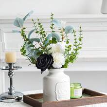 1 Bó Hoa Giả Trong Bình, Hoa Giả Trong Bình Trang Trí Nhà, Cắm Hoa Với Hoa Giả Và Bình Hoa Trang Trí Bàn Cà Phê, Nhà Bếp, Trung Tâm Phòng Ăn - màu xanh lá - Xem 5