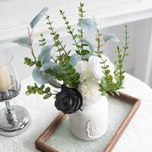 1 Bó Hoa Giả Trong Bình, Hoa Giả Trong Bình Trang Trí Nhà, Cắm Hoa Với Hoa Giả Và Bình Hoa Trang Trí Bàn Cà Phê, Nhà Bếp, Trung Tâm Phòng Ăn - màu xanh lá - Xem 2