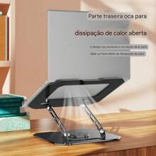 Suporte de Metal Ajustável Para Notebook 10 Ate 17" Giratória de 360°  N263 - Preto - Visão 4