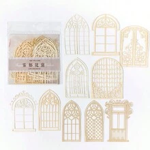 10pcs MoMo Material Paper Lace Romance Series Vintage Hollow Flower Pattern Collage DIY Scrapbooking Decorating Material Paper - Multicolor - View 13