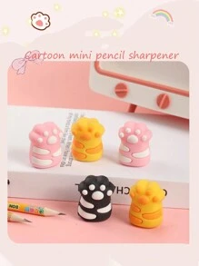 1入貓爪形可愛鉛筆刨花機，適用於標準鉛筆，學生學校辦公室文具必備