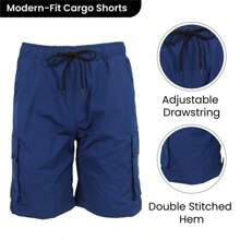 2-Pack Men's Moisture Wicking Performance Quick Dry Cargo Shorts - 海軍藍 & 卡其色 - 查看 5