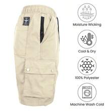 2-Pack Men's Moisture Wicking Performance Quick Dry Cargo Shorts - 海軍藍 & 卡其色 - 查看 6