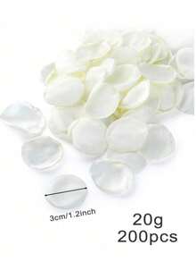 1袋200PCS現代簡約時尚白色人造花瓣，適用於婚禮裝飾、求婚、玫瑰花瓣、婚禮用品、日常生活 - 彩色 - 查看 9