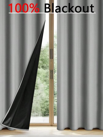 1 stuks effen verduisteringsgordijnen met doorvoertules, totale privacygordijnen voor slaapkamer