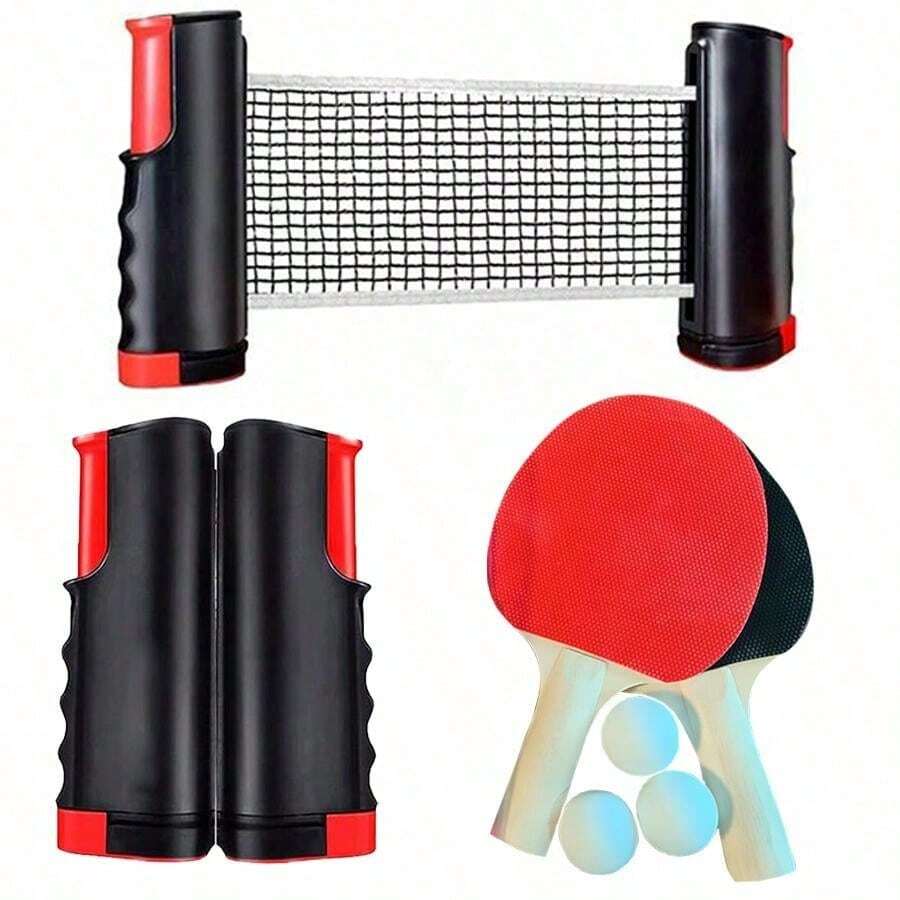 6 piezas/Juego Equipo inicial de raqueta de ping pong 2 raquetas, 3