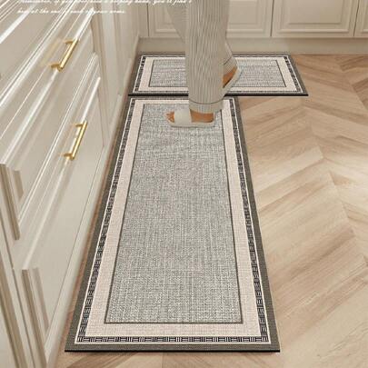 1개 하이엔드 기하학 패턴 실리콘 주방 매트, 안티피로 쿠션이 적용된 미끄럼 방지 주방 양말, 빠른 건조 및 흡수 특성, 주방, 욕실, 복도, 세탁실 등에 적합합니다.