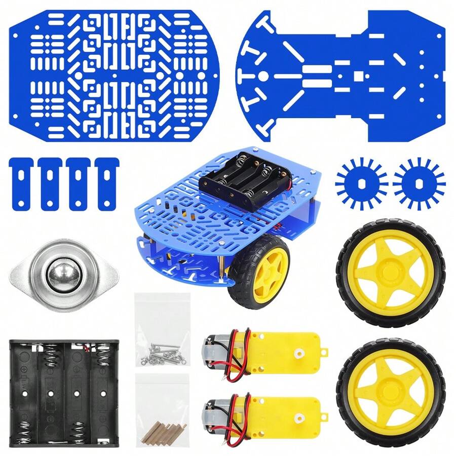 Smart Robot Car Component Chassis Kit With Speed Encoder Battery Box ...