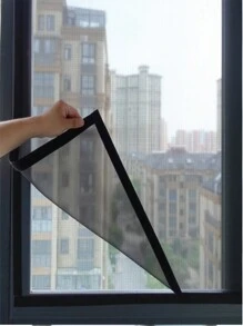 1pc Insect-Proof Window Screen & Curtain, Self-Adhesive Mosquito Netting, Breathable,  And Not Easily Detachable