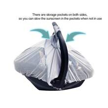 RHYDEER Baby Car Seat Cover, 2 In 1 Baby Car Seat Sunshade Cover-Mosquito Net For Infant Carseat- Baby Boy Girl Car Seat Sunshade Cover - Breathable Canopy Covers (Gray) - Grey - View 4