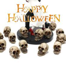 10pcs Mini Skull Figurines Halloween Skeleton Head Miniature Skulls Plastics Micro Landscape Figure Little Plastic Skulls Cake Topper Decoration For Scary Halloween Party Bar Table Vase Filler Home Decor Halloween Decor Room Decor - Multicolor - View 2