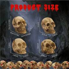 10pcs Mini Skull Figurines Halloween Skeleton Head Miniature Skulls Plastics Micro Landscape Figure Little Plastic Skulls Cake Topper Decoration For Scary Halloween Party Bar Table Vase Filler Home Decor Halloween Decor Room Decor - Multicolor - View 6