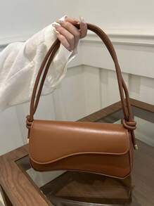 This Fashionable And Minimalist Bag Features An Asymmetric Flap Design And Adjustable Shoulder Strap, Suitable For Shopping, Carrying Wallets, And Especially Suitable For Young Women, College Students, Young Professionals, And Office Workers. It Is Also Very Suitable For Office, University Campus, Work, Business Travel, Commuting, Outdoor Travel And Hiking. - Brown - View 4