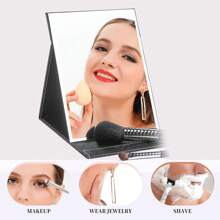 1pc/2pcs Pack Medium/Large/X-Large Folding Desktop Makeup Mirror Portable Compact PU Leather Mirror,Makeup,Cheap,Room Decor,Vanity,Travel,Bedroom,Makeup Accessories,Mirror,Vanity Mirror - Multicolor - View 3