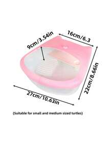 1入雙層烏龜缸帶曬台，適用於各種水陸兩用烏龜，包括配件：烏龜水族箱、烏龜儀器套件、烏龜棲息地、水龜缸、烏龜籠子、爬蟲類水族箱、烏龜曬台和魚缸。 - 粉色 - 查看 3