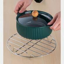 1pc Stainless Steel Steaming Rack, Round Shape, Kitchen Tool, Tall Steamer Rack, Square Steamer, Kitchen Utensil, Cooking Tool,Kitchen,Kitchen Items,Food,Cooking,Camping,Vacation,Beach,Room Decor,Organizer,Party,Travel. - Silver - View 5