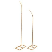 Metal Wedding Backdrop Stand,Set Of 2 | Gold Metal Curved Top Wedding Arch Frames, Balloon Flower Backdrop Stands For Ceremony Birthday Baby Shower Anniversary Background Decoration - 6ft & 8ft Outdoor Decor - Gold - View 6