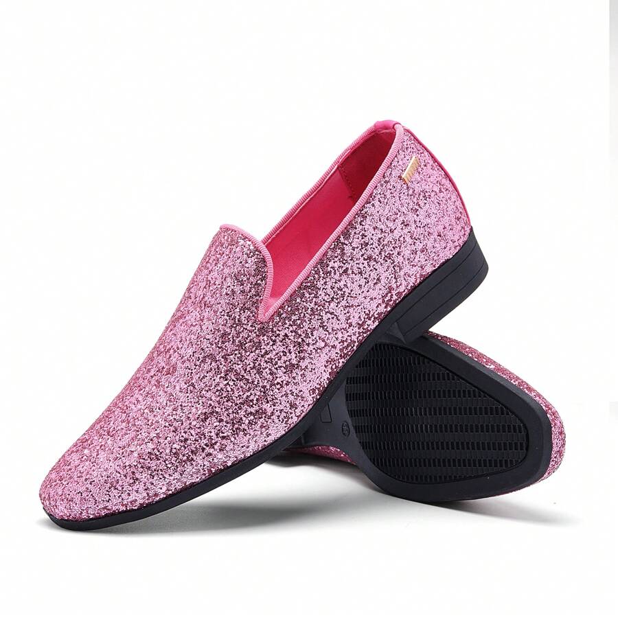 UUBARIS Mens Loafers Dress Shoes Slip On Driving Shoes Tuxedo Suit Shoes - Hồng - Xem 1