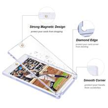 5Pcs/Pack 35PT Magnetic Card Holders ,Acrylic Clear Card Sleeves Frame ,Transparent Card Collection Sleeves ,One Touch Card Holder For Trading Basketball Sports Cards - Multicolor - View 3
