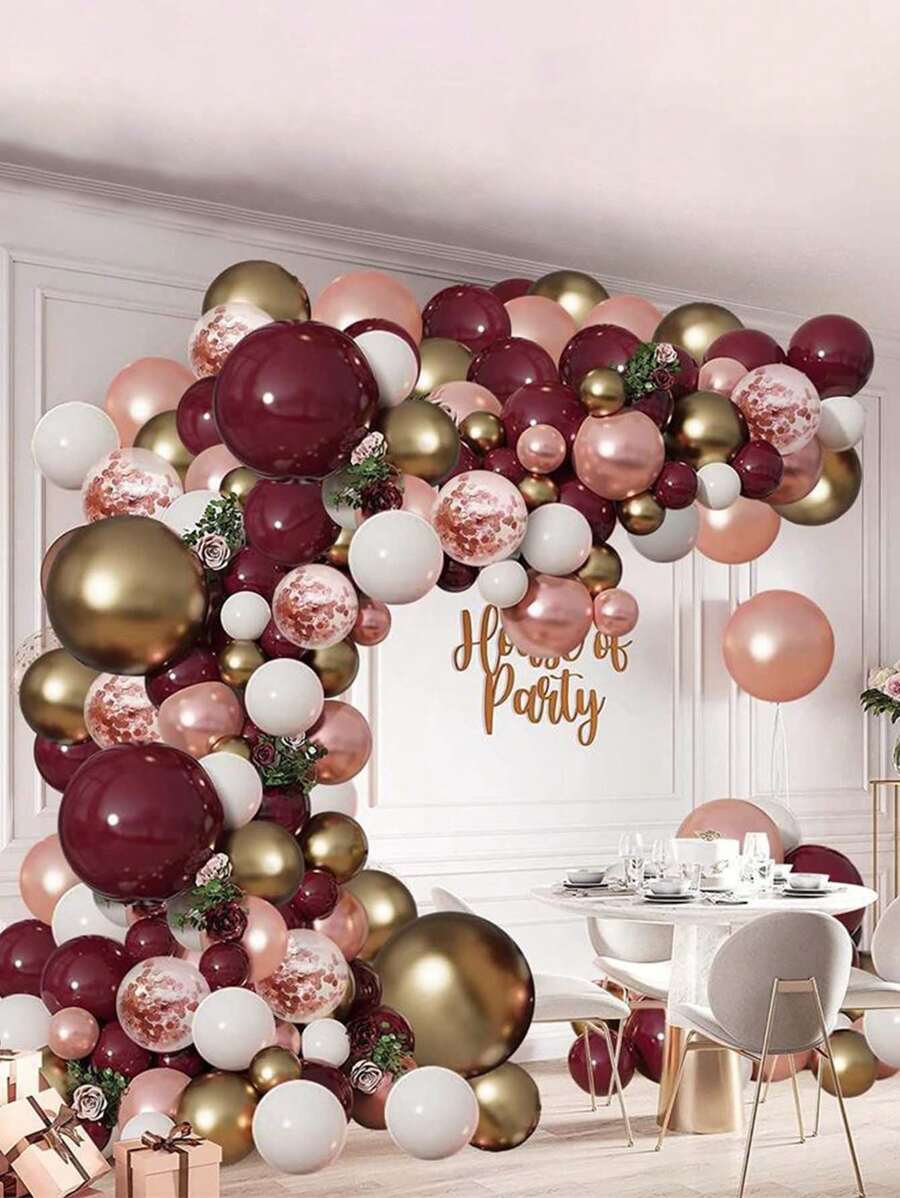 146 件勃艮第气球和花环套装，适用于生日、婚礼、家居装饰、盛大开幕、拱门气球
