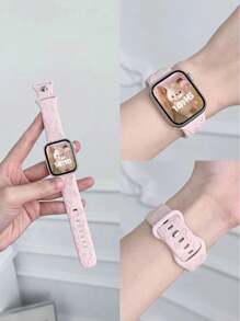 花卉雕刻表带与 Apple Watch 表带 40 毫米 38 毫米 41 毫米 44 毫米 45 毫米 49 毫米 42 毫米 46 毫米女款兼容，柔软硅胶可爱蝴蝶花朵图案运动表带，适用于 Ultra 2 SE 10 9 8 7 6 5 4 3 2 1 系列表带，作为返校学生的礼物