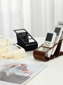 "Easy Access" 1Pc Multi-Compartment Remote Control Organizer - Creative Desktop Storage Rack For Home Use, Durable Plastic