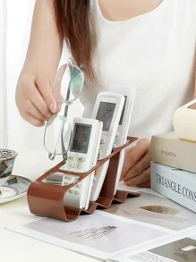 "Easy Access" 1Pc Multi-Compartment Remote Control Organizer - Creative Desktop Storage Rack For Home Use, Durable Plastic