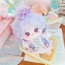 20cm Soft Doll Purple Hair, Skeleton Optional, Different Clothes, - Perfect Activity & Birthday Gift! You Need Make Up The Doll's Face,And The Long Hair Styles Need To Be Groomed By Yourself