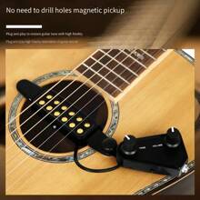 Pastilla de guitarra acústica para boca de sonido P-011 con función de control de volumen - Negro - Ver 2