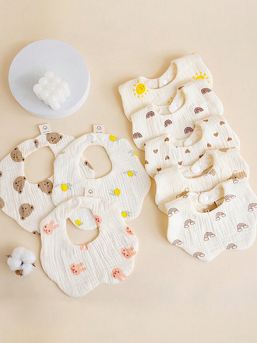 MultiPiece Randomly Shipped Baby Bibs With Flower Pattern, Newborns