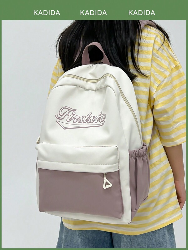 Mochila minimalista de alta capacidad con bloques de color