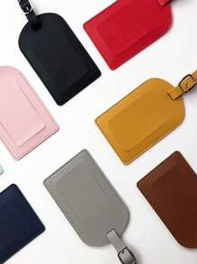 Etiqueta de equipaje de viaje clásica de piel de PU suave y ultrafina, personalizada con tarjeta de firma, unisex, regalo de boda, etiqueta de equipaje personalizada, moda casual de calle - Lavanda - Ver 3