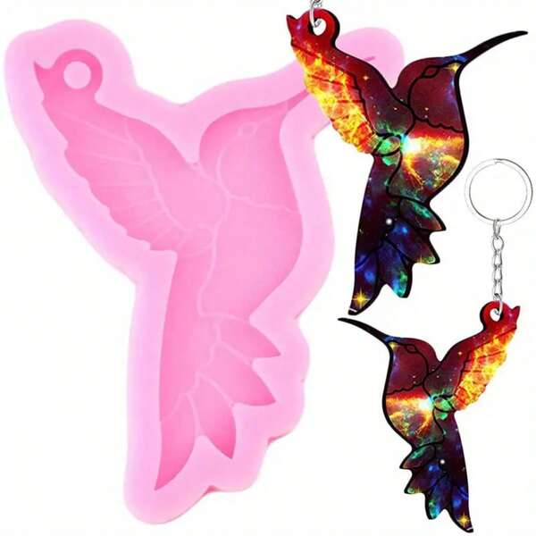 1pc Hummingbird Silicone Mold For Glossy Resin Crafts - Perfect For Keychains, Pendants, And Jewelry Making