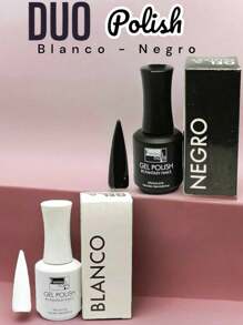 Gel Nail Polish - Black and White - View 2