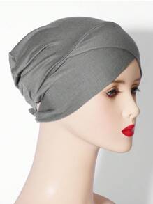 1件装纯色/彩色穆斯林女士原创设计头巾，四季交叉式睡帽 - 彩色 - 查看 17