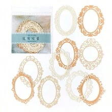 10pcs MoMo Material Paper Lace Romance Series Vintage Hollow Flower Pattern Collage DIY Scrapbooking Decorating Material Paper - Multicolor - View 16